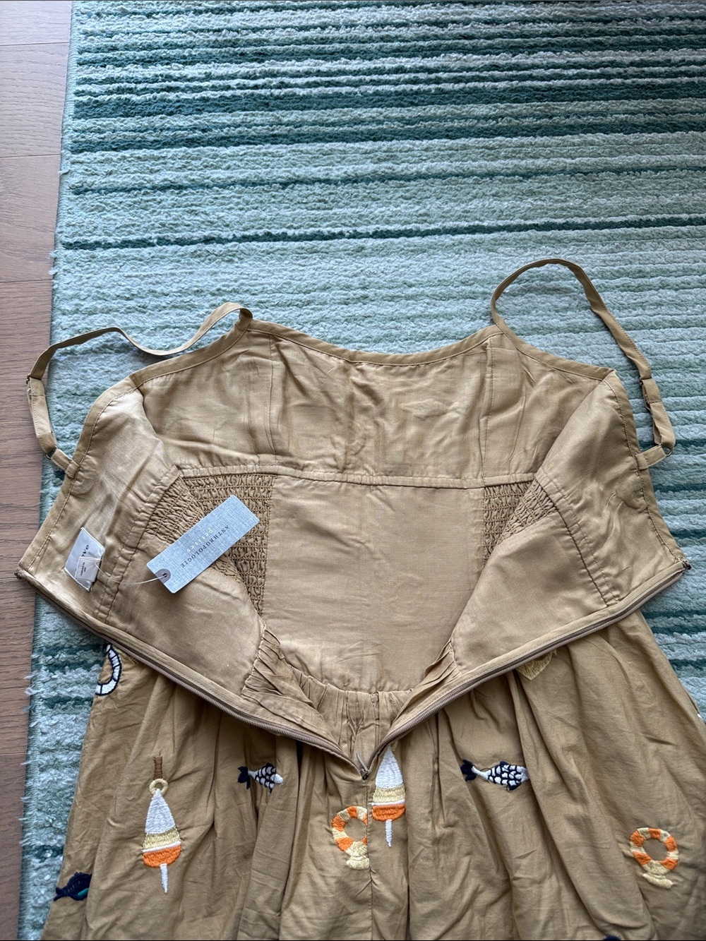 🆕 Anthropologie sleeveless square-neck drop-waist midi dress - Picture 7 of 9